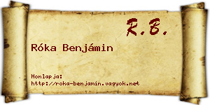 Róka Benjámin névjegykártya